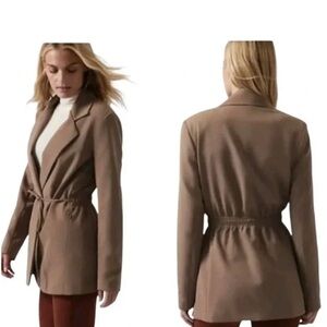 Athleta‎ Womens Green Endless PrimaTwill Tie Waist Blazer Jacket Stretch